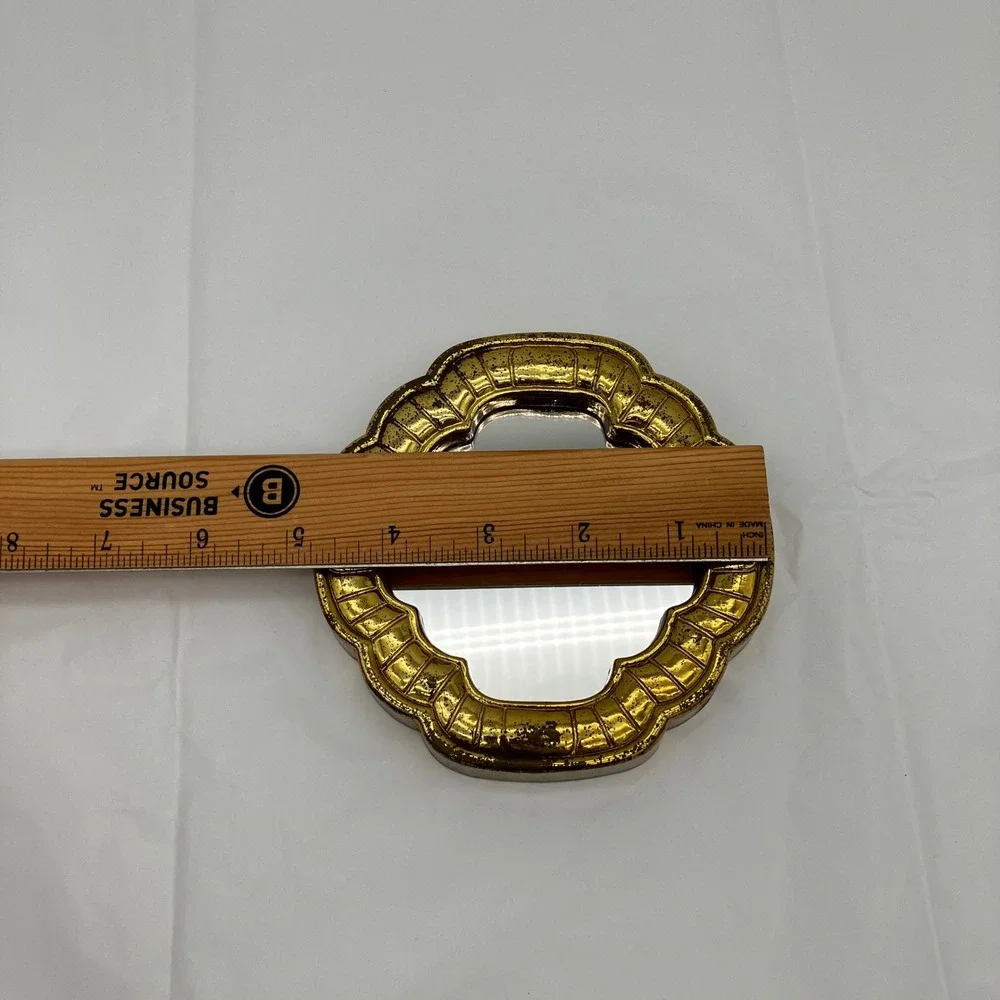 Wall Mirror Scalloped 5.5in Gold Antique Finish Decorative Accent
